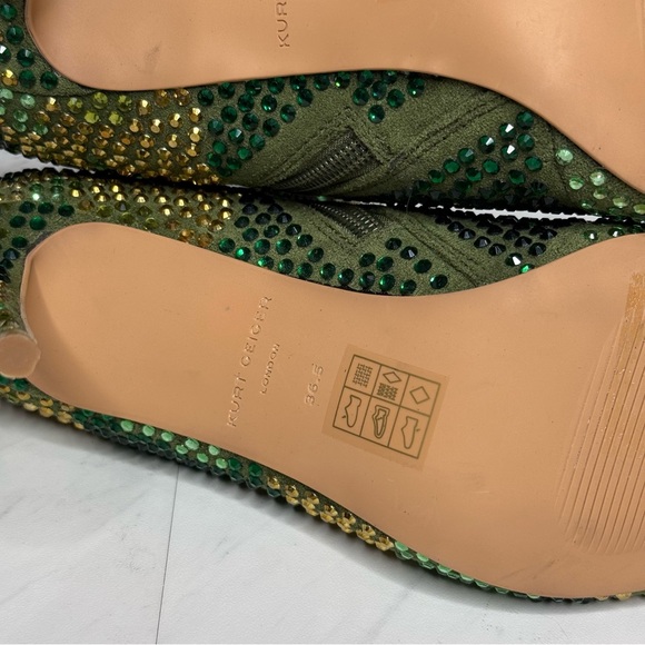 Kurt Geiger Belgravia Camo Rhinestone Pointy Toe Heeled Bootie 36.5 - Picture 11 of 15